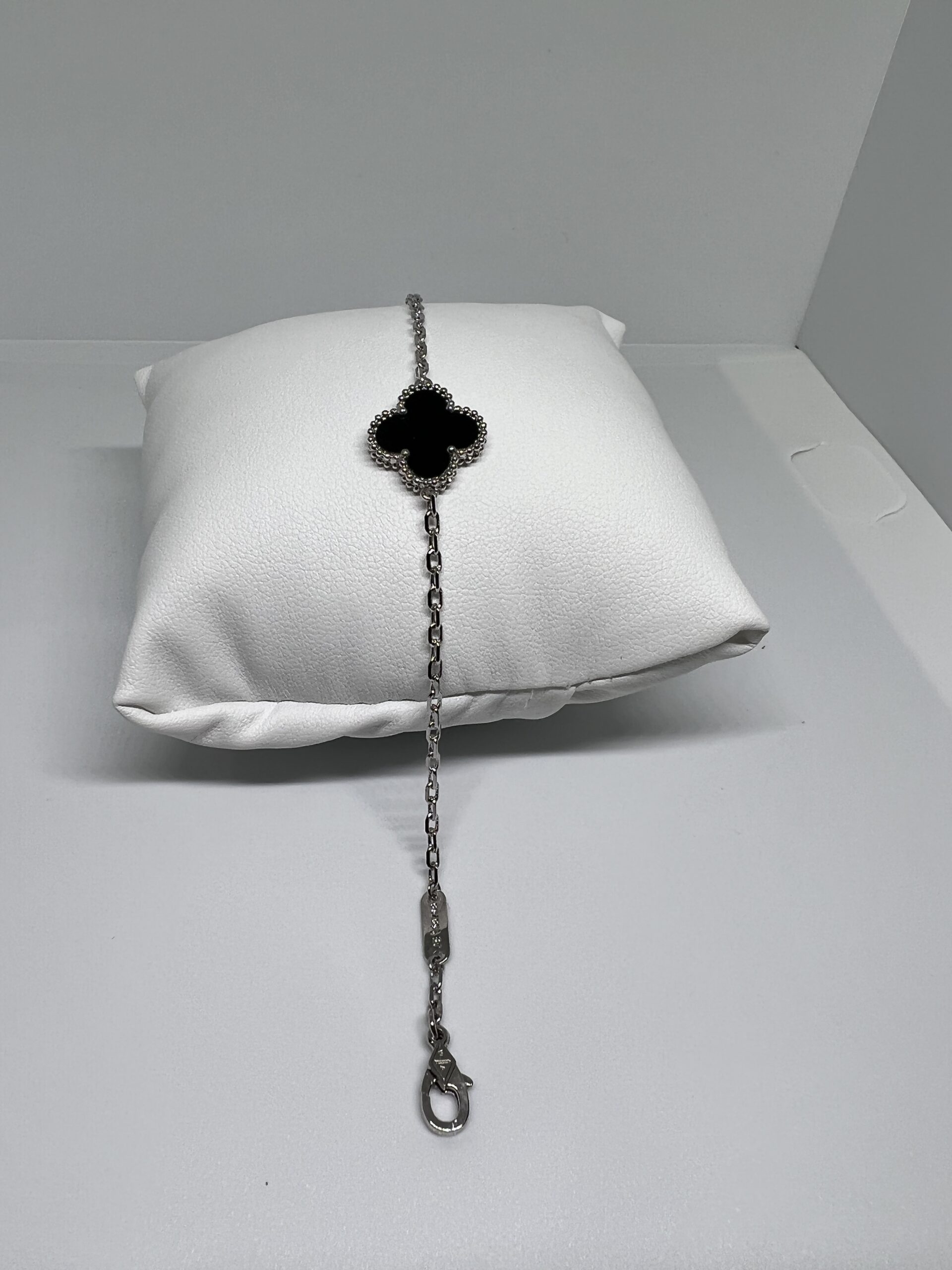 Black and Silver Clover Bracelet